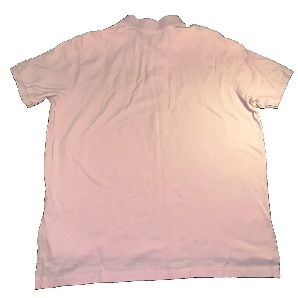 Polo Ralph Lauren Shirt Mens XXL 2XL Light Pastel Baby Pink Blue Pony Pique SS